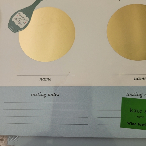 Kate Spade Wine Tasting Sheets with Gold Accents - Picture 3 of 5